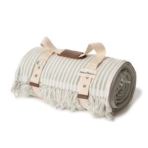 COPY - NEW Business and Pleasure Beach Blanket with Strap Lauren’s Sage Stripe